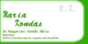 maria kondas business card
