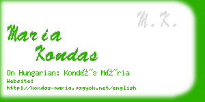 maria kondas business card